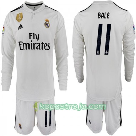 Billiga Fotbollströjor Real Madrid BALE 11 Barn Hemma tröja 2018/19 Långärmad